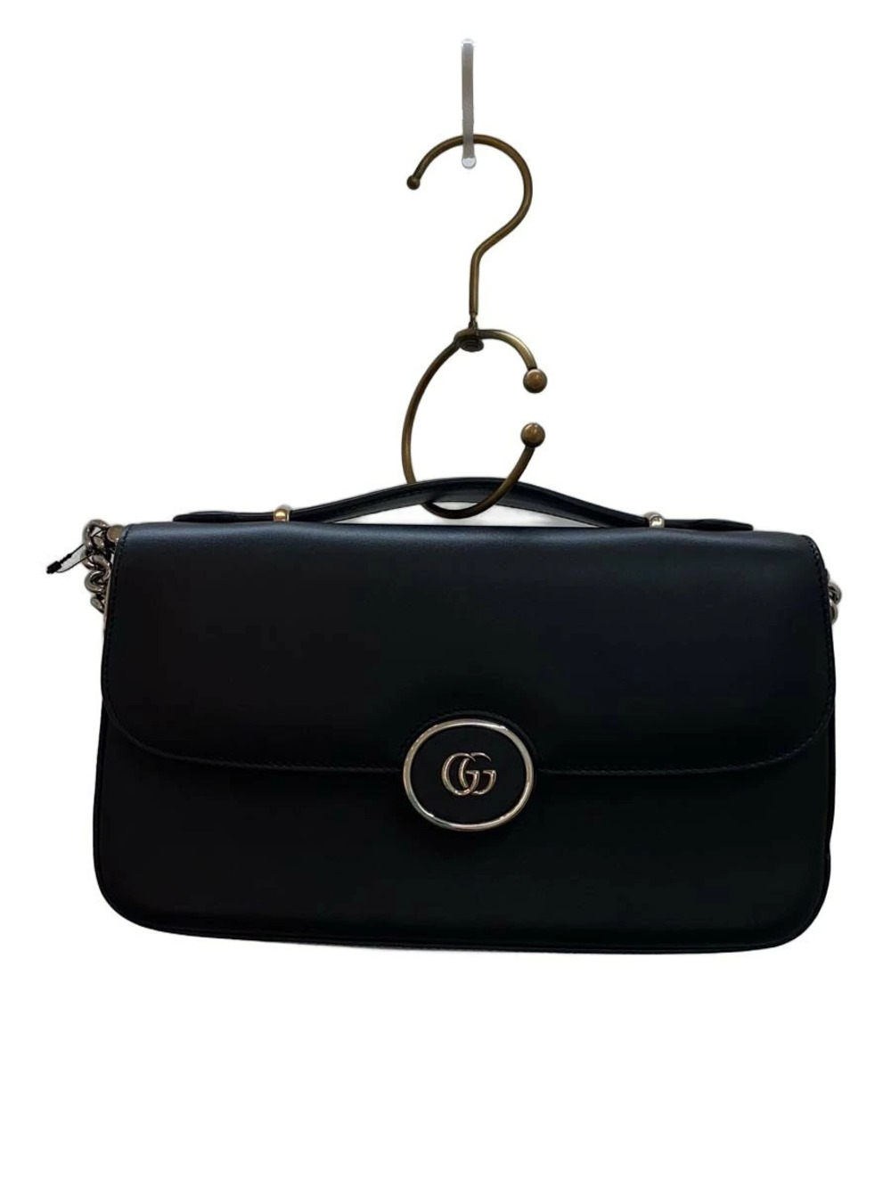Gucci Shoulder Bag Double GG Leather Black